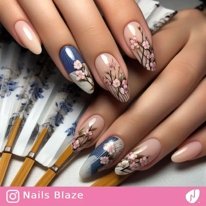 Japanese Uchiwa and Sensu Hand Fans Nail Art | Cultural - NB1022